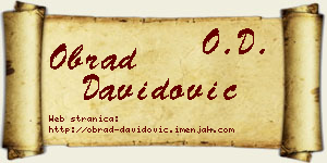 Obrad Davidović vizit kartica
